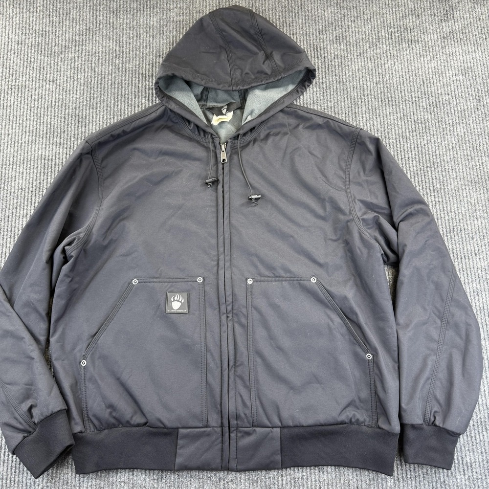 Alaskan Hardgear Jacket Mens Large Black Valdez Hoody Fleece Lined Full Zip